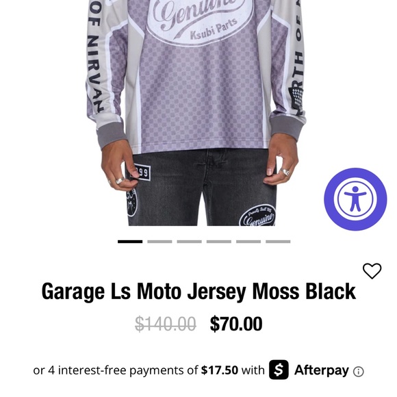 Ksubi Garage Ls Moto Jersey Moss Black purple NWT L - Picture 6 of 8